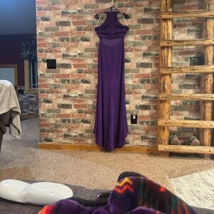 Studio 17 Purple Halter Prom Dress